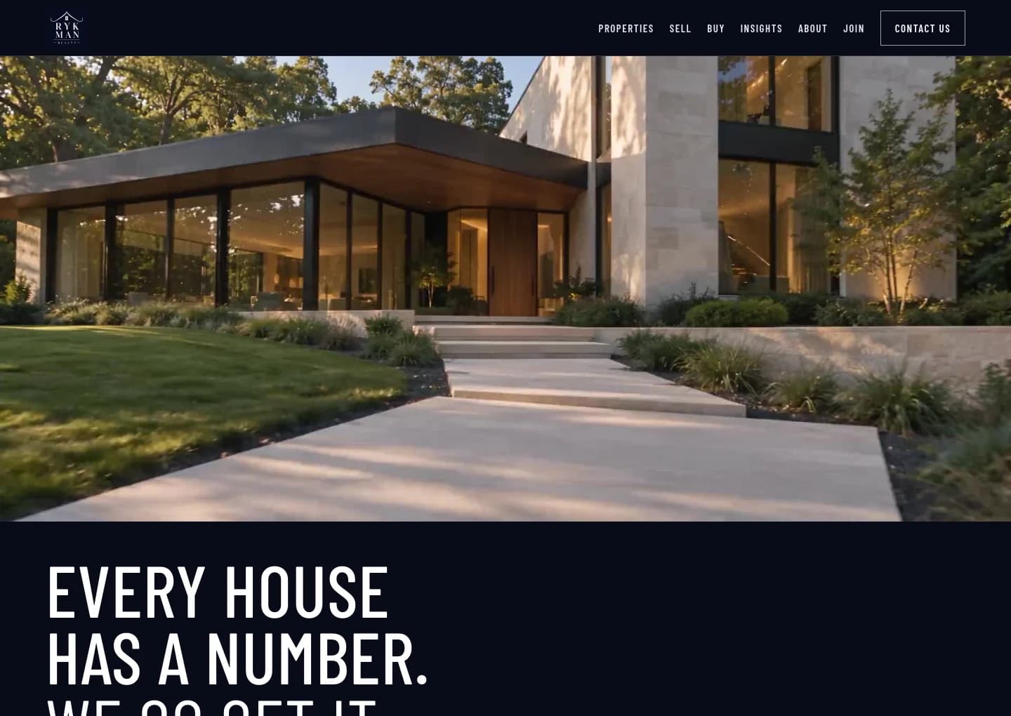Rykman Realty custom website homepage